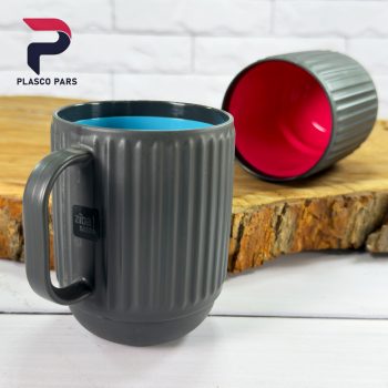 لیوان دو رنگ هاشوردار 1 زیبا - Image 2