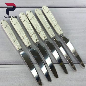 ست چاقو چنگال میوه خوری دسته سرامیکی ماربل