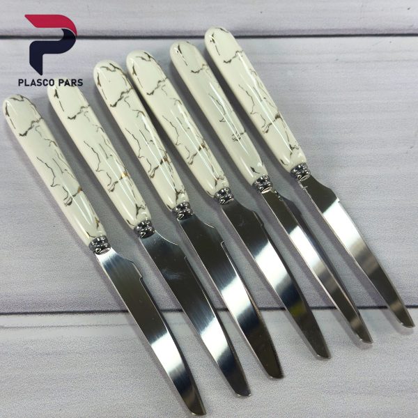 ست چاقو چنگال میوه خوری دسته سرامیکی ماربل