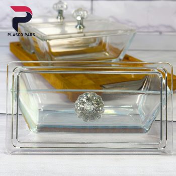 اردو خوری 3 خانه مستطیل پایه چوبی لیمون - Image 3