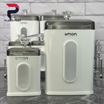 ست جای حبوبات و ادویه 7 پارچه شفاف لیمون - Image 3