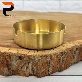 زیر سیگاری استیل طلایی بزرگ 10 سانت - Image 3