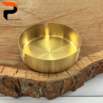 زیر سیگاری استیل طلایی بزرگ 10 سانت