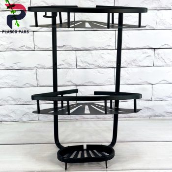 جا شامپویی کنج 2 طبقه سینی دار مشکی