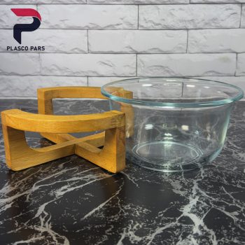 کاسه سرو 2 لیتری پایه چوبی لیمون - Image 3