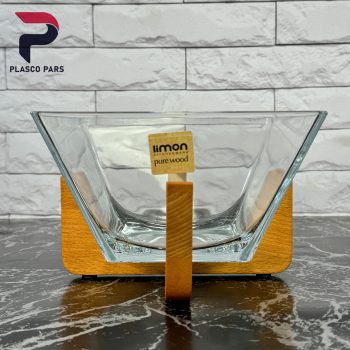 آجیل خوری مربع پایه چوبی لیمون