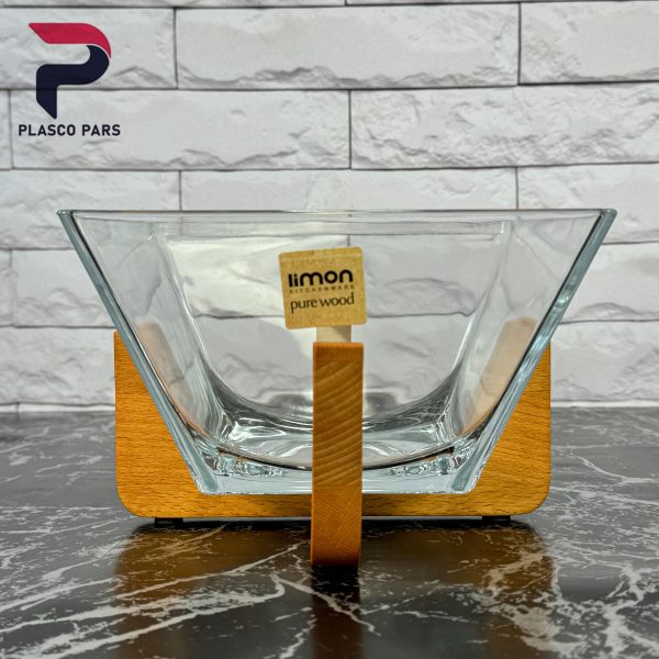 آجیل خوری مربع پایه چوبی لیمون