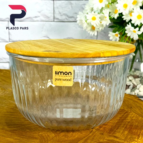 کاسه شیار دار 1.8 درب چوبی لیمون