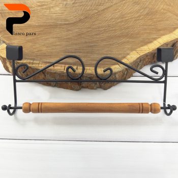 جا حوله ای آویز فلز و چوبی B-015 - Image 2
