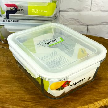 ظرف شیشه ای مستطیل 1.7 لیمون - Image 3