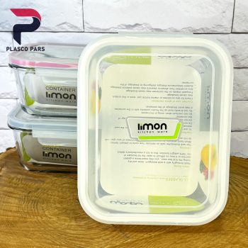 ظرف شیشه ای مستطیل 1.7 لیمون