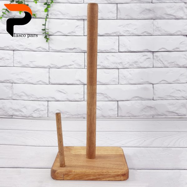 جا دستمال حوله چوبی مربع 2 میله B-592