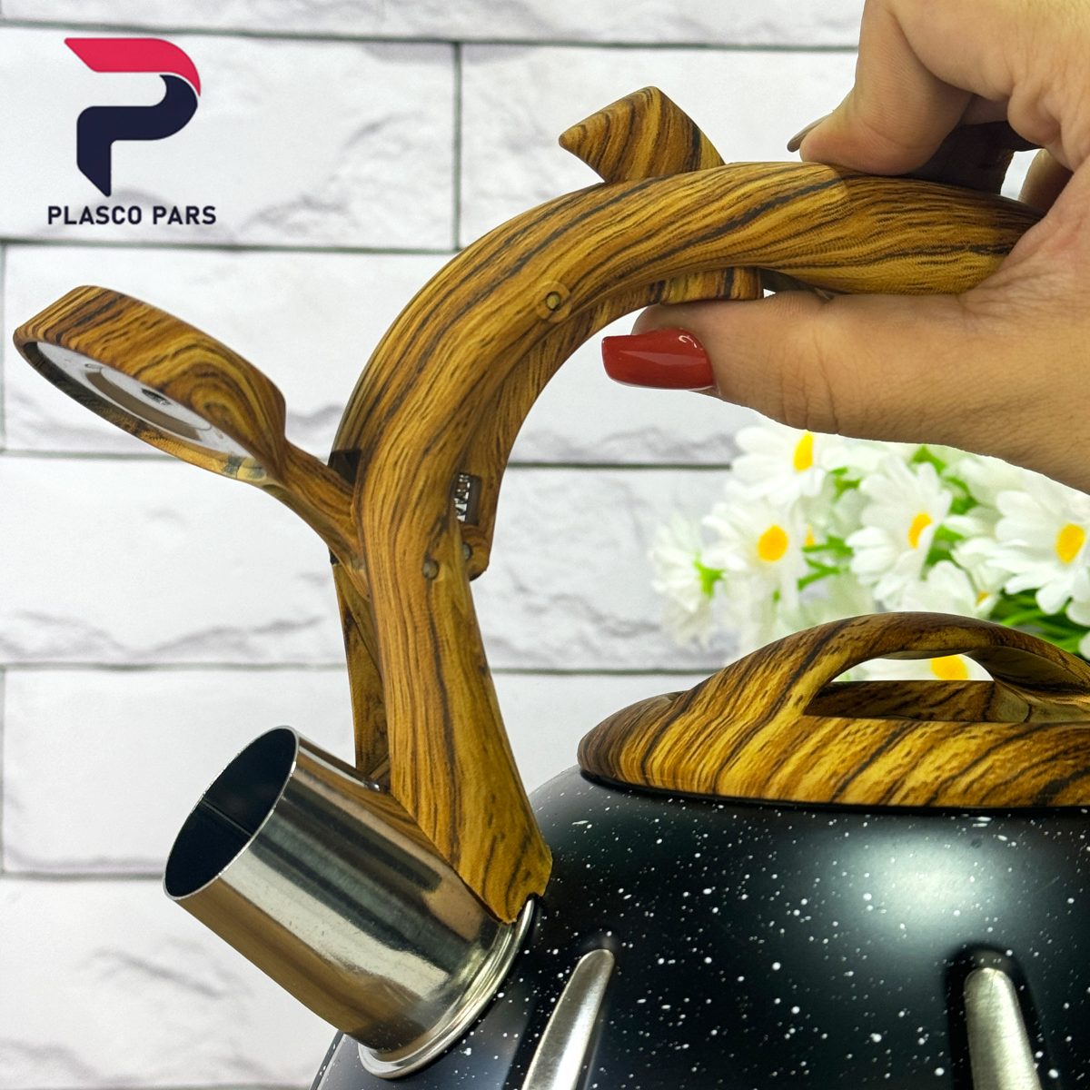 کتری استیل سوتی چوبی 3 لیتر - Image 6