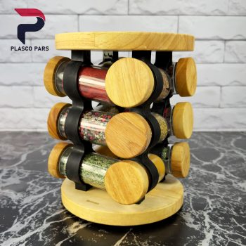 ست ادویه گردان 12 عددی چوبی لیمون