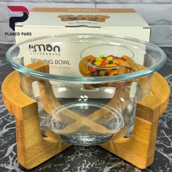 کاسه سرو 2 لیتری پایه چوبی لیمون - Image 4