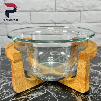 کاسه سرو 3 لیتری پایه چوبی لیمون