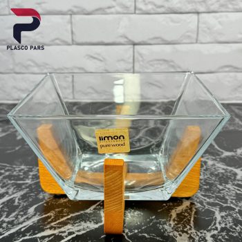 آجیل خوری مربع پایه چوبی لیمون - Image 2