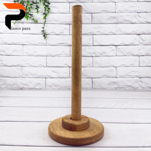 جا دستمال حوله ای گرد چوبی B593