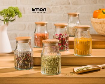 ادویه 230  شیشه ای درب چوبی لیمون - Image 2