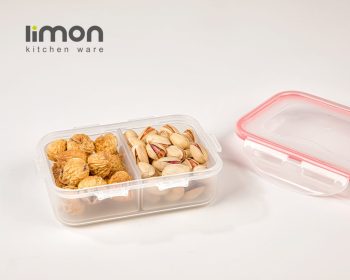 ظرف فریزری مستطیل 2 خانه  لیمون