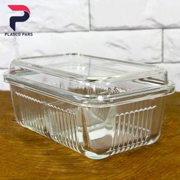 ظرف کره خوری شیشه ای 2 خانه لیمون - Image 5