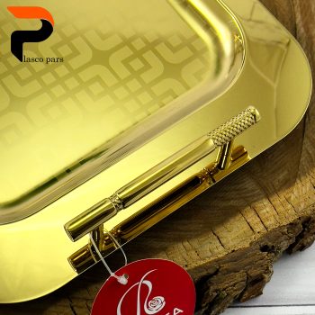 سینی استیل مستطیل کامل طلایی مایا - Image 4