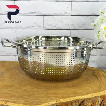 آبکش استیل ضخیم دسته دار سایز 32