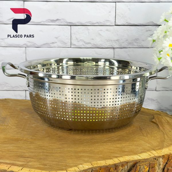 آبکش استیل ضخیم دسته دار سایز 32