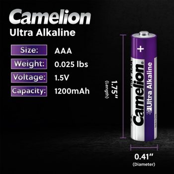 باتری نیم قلمی آلکالاین 2 عددی CAMELION - Image 3