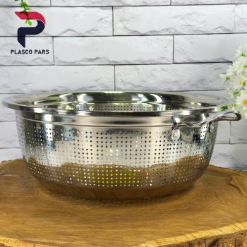 آبکش ضخیم استیل دسته دار سایز  40