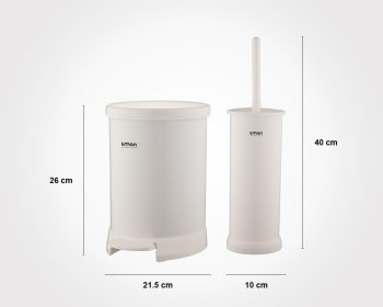 سطل و فرچه گرد درب رنگی لیمون - Image 3