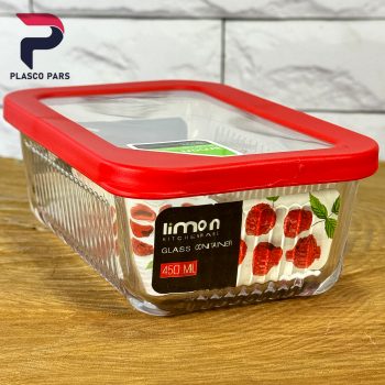 ظرف شیشه ای 450 شیاردار لیمون - Image 2