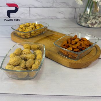 اردو خوری 3 خانه پایه چوبی بدون درب لیمون - Image 3