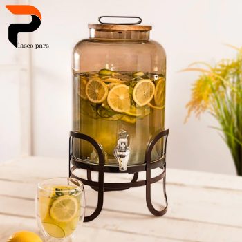 کلمن شیشه ای 7 لیتری شامپاینی ساده