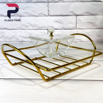 اردوخوری شیشه ای مربع 4 خانه لیمون - Image 5