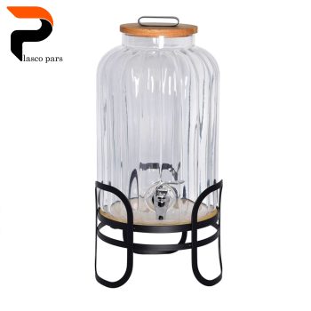 کلمن شیشه ای 8.5 لیتری شیاردار شفاف - Image 4