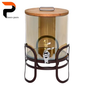 کلمن شیشه ای 5.5 لیتری شامپاینی کوتاه