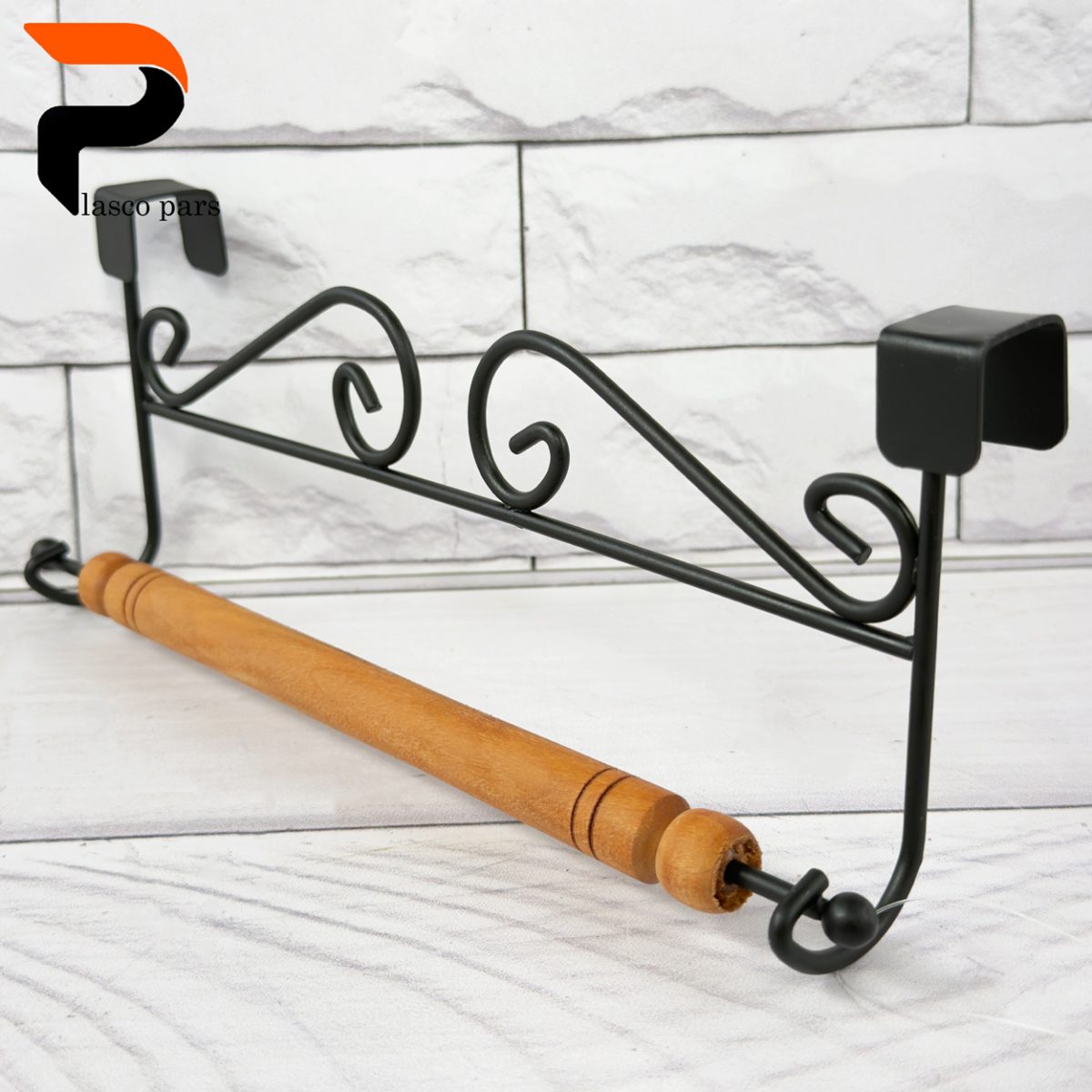 جا حوله ای آویز فلز و چوبی B-015 - Image 4