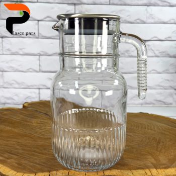 پارچ 1.5 لیتری شیاردار درب استیل لیمون