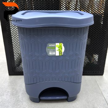 سطل پدالی 4 گوش 18 لیتری بزرگ بامبو لیمون