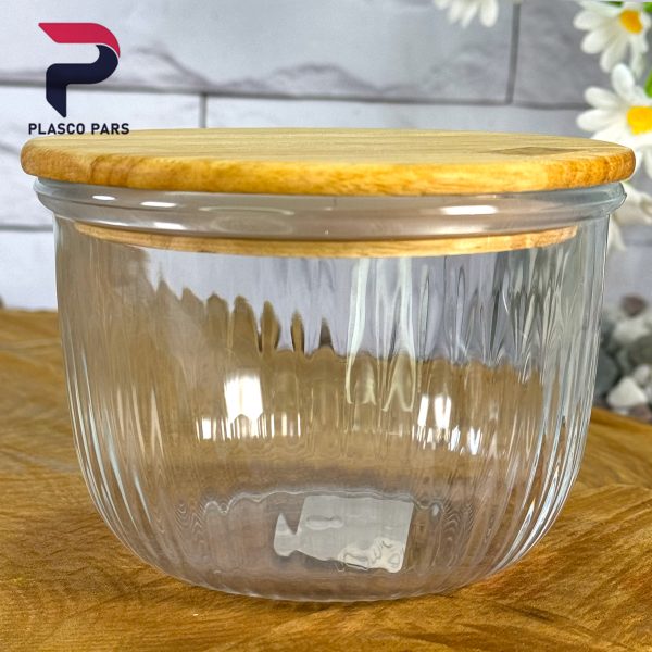 کاسه شیار دار 970 درب چوبی لیمون