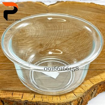 ظرف شیشه ای گرد (کاسه) درب دار 1.2 لیمون - Image 3