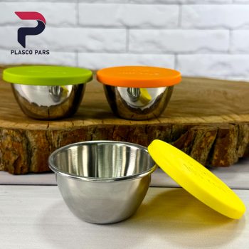 پیاله استیل 100 میل دربدار 3 عددی لیمون - Image 2