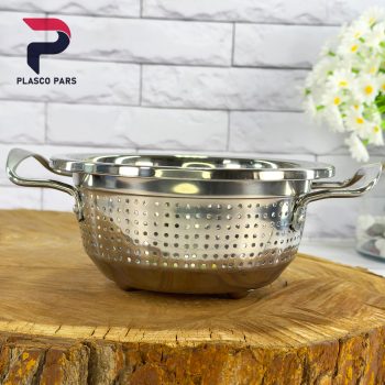 آبکش استیل ضخیم دسته دار سایز 20