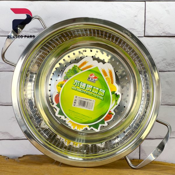 آبکش استیل ضخیم دسته دار سایز 24