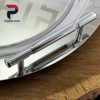 سینی استیل گرد نقره ای مایا - Image 3