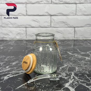 ادویه 230  شیشه ای درب چوبی لیمون - Image 4