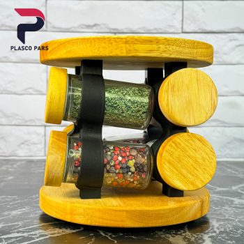 ست ادویه گردان 8 عددی چوبی لیمون - Image 2