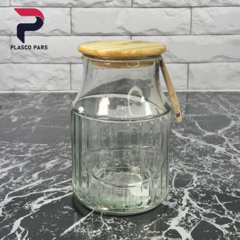 بانکه شیشه ای 1.2 درب چوبی لیمون