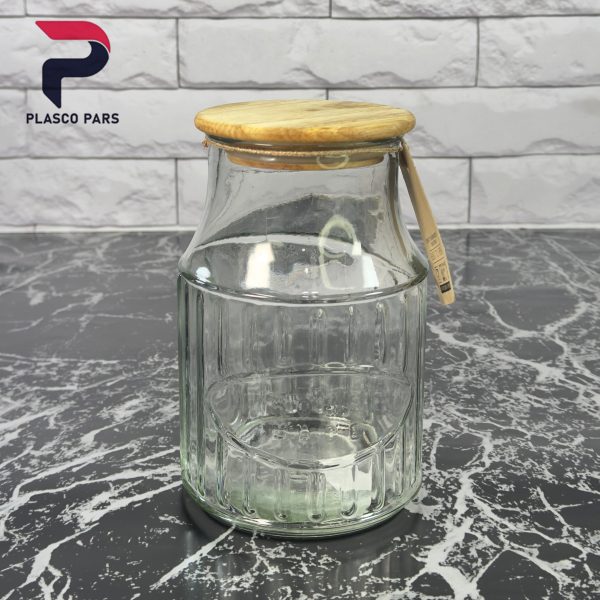 بانکه شیشه ای 1.2 درب چوبی لیمون